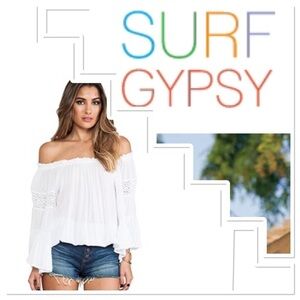 Surf Gypsy Boho Crochet Sleeves Top